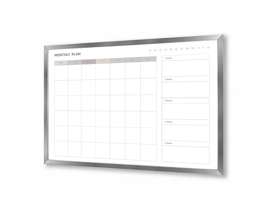 Metall Magnetboard mit hochwertigem Minimalistische Kalender Design