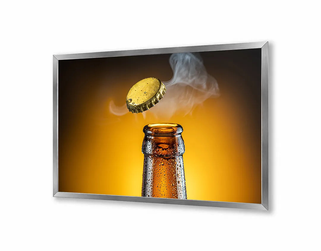 Metall Magnetboard mit hochwertigem Bierflesje kroonkurk Design