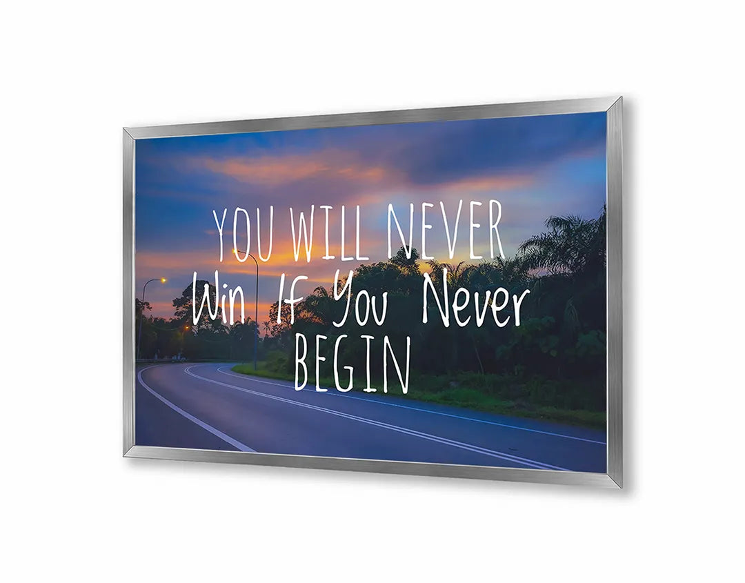 Metall Magnetboard mit hochwertigem You will never win Text Design