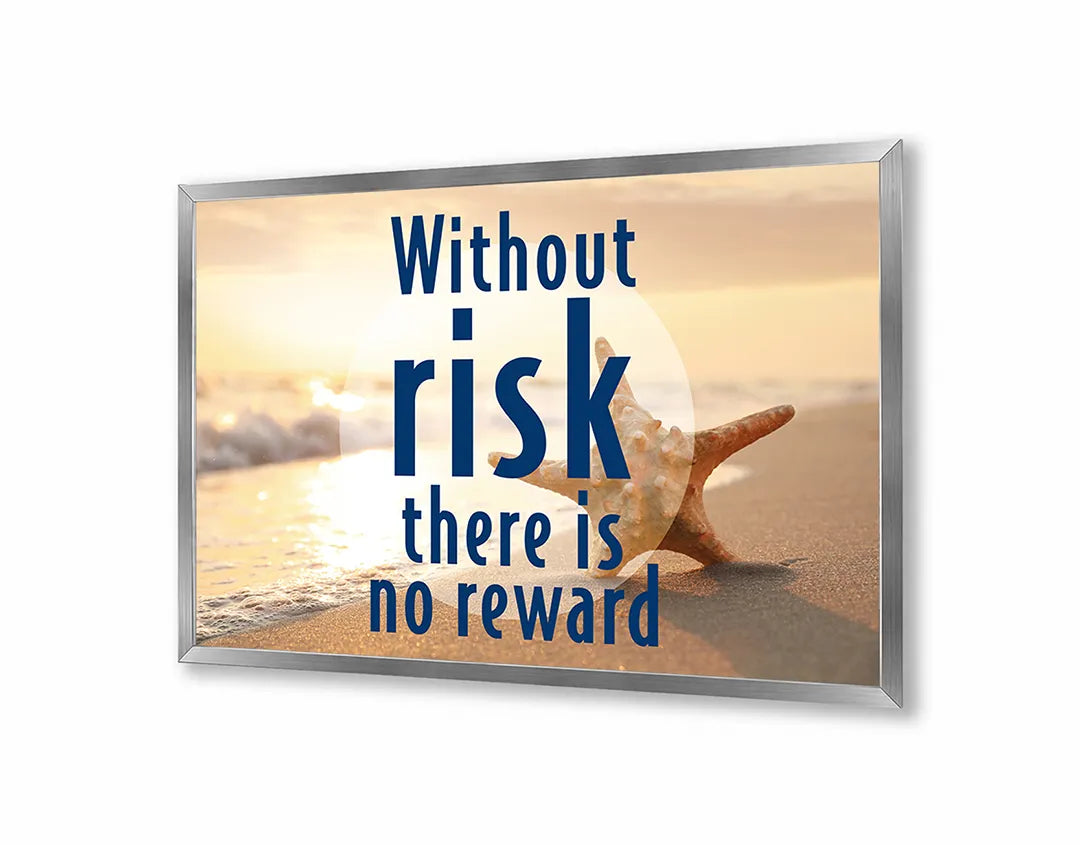 Metall Magnetboard mit hochwertigem Without risk Text Strand Design