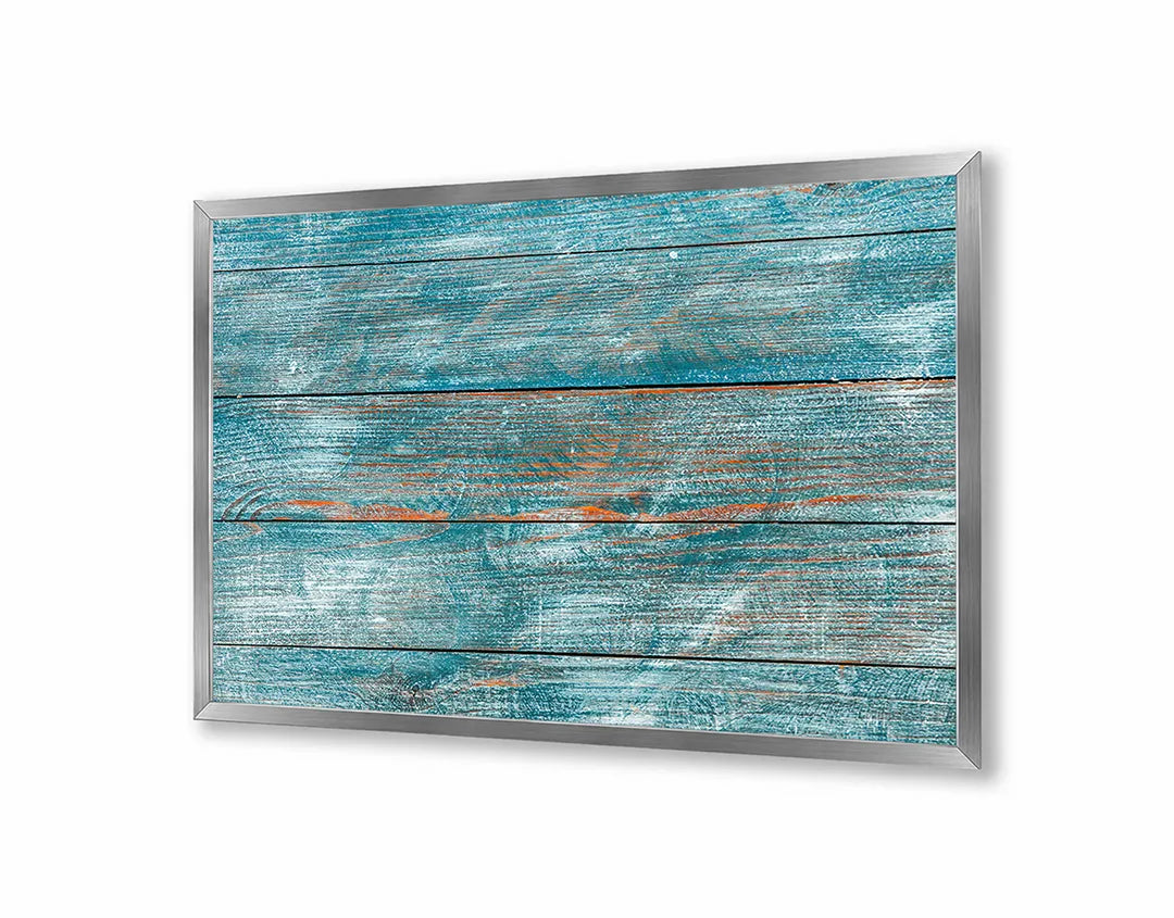 Metall Magnetboard mit hochwertigem Blau Holz Textur Design