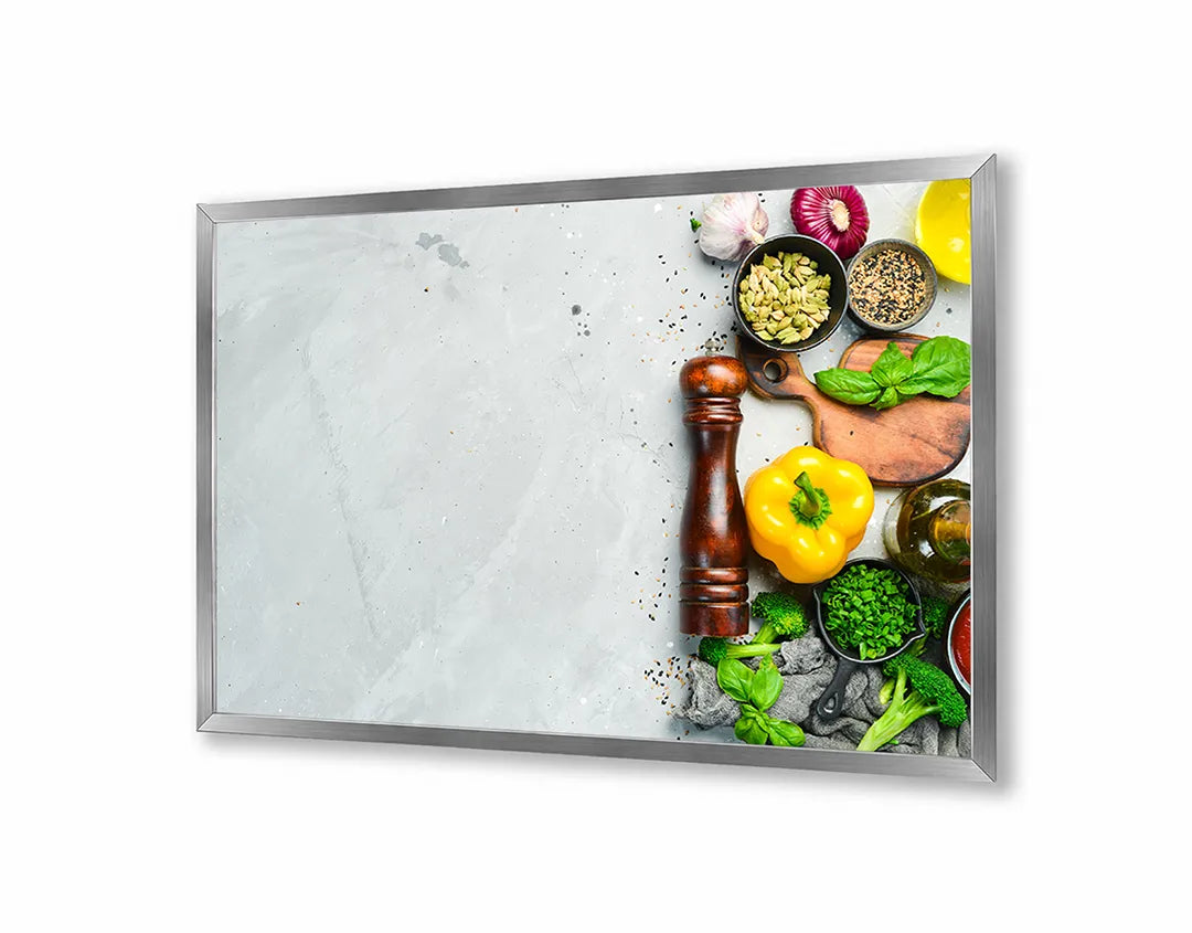 Metall Magnetboard mit hochwertigem Koken Gemüse Design
