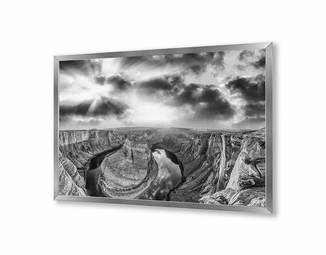 Metall Magnetboard mit hochwertigem Grand canyon schwarz weiß Design