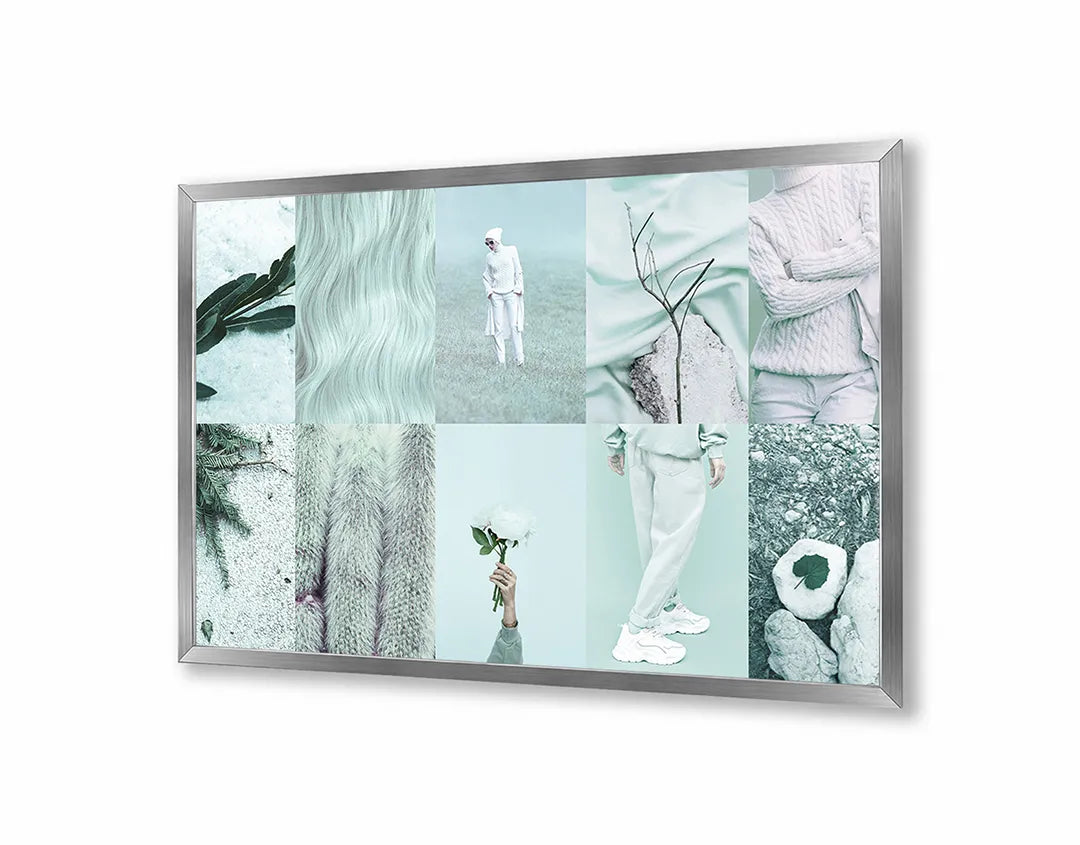 Metall Magnetboard mit hochwertigem Collage Pastell Design