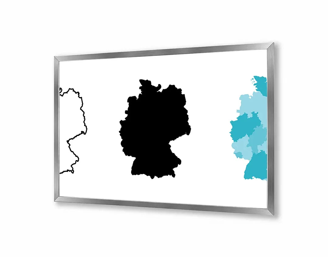 Metall Magnetboard mit hochwertigem Duitsland Karte schwarz weiß Design