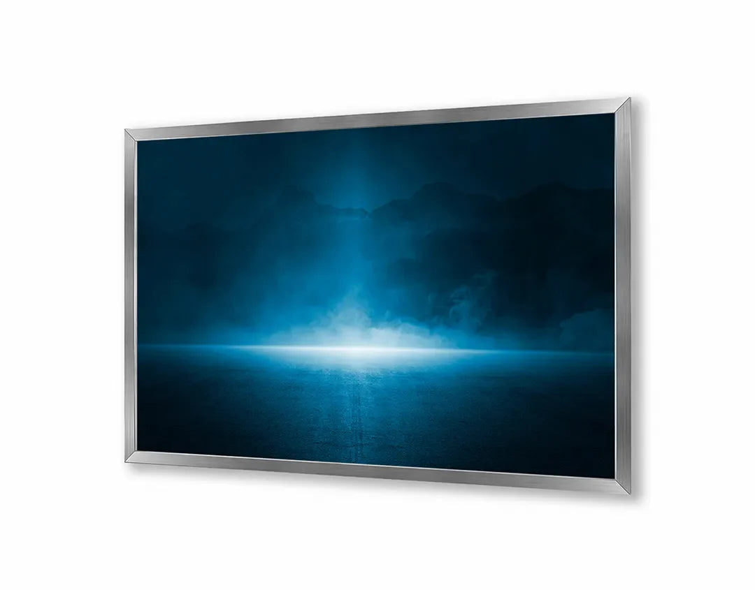 Metall Magnetboard mit hochwertigem Blau Licht in duisternis Design