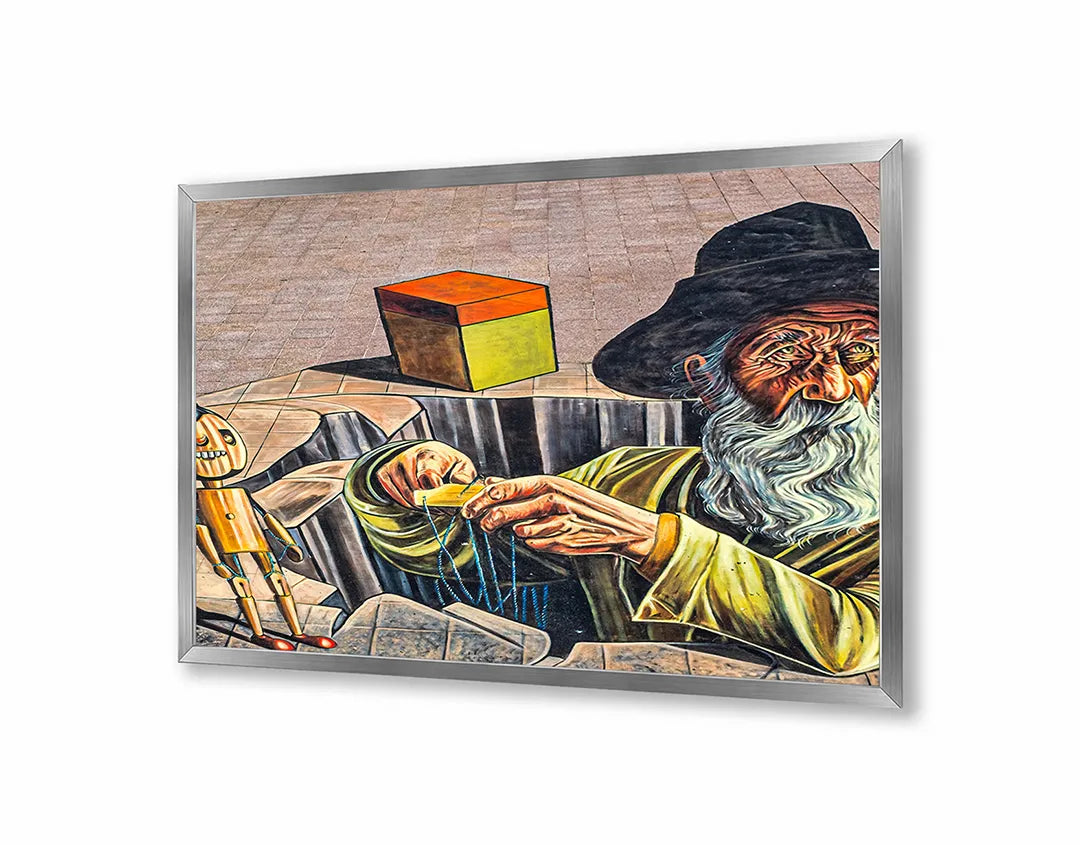 Metall Magnetboard mit hochwertigem Schilderij abstrakt Gesicht Design