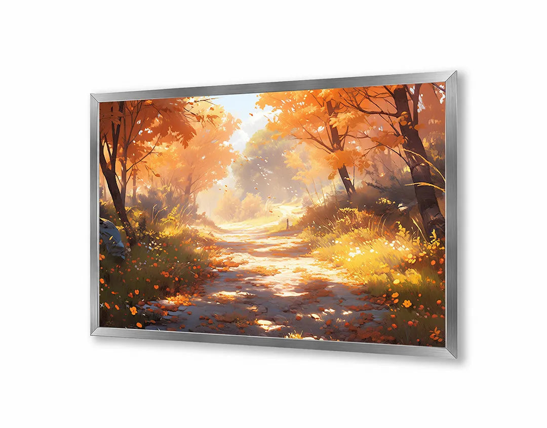 Metall Magnetboard mit hochwertigem Herfstbos pad Sonnenuntergang Design