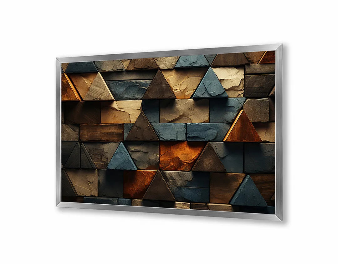 Metall Magnetboard mit hochwertigem Hölzerne 3d driehoeken Design