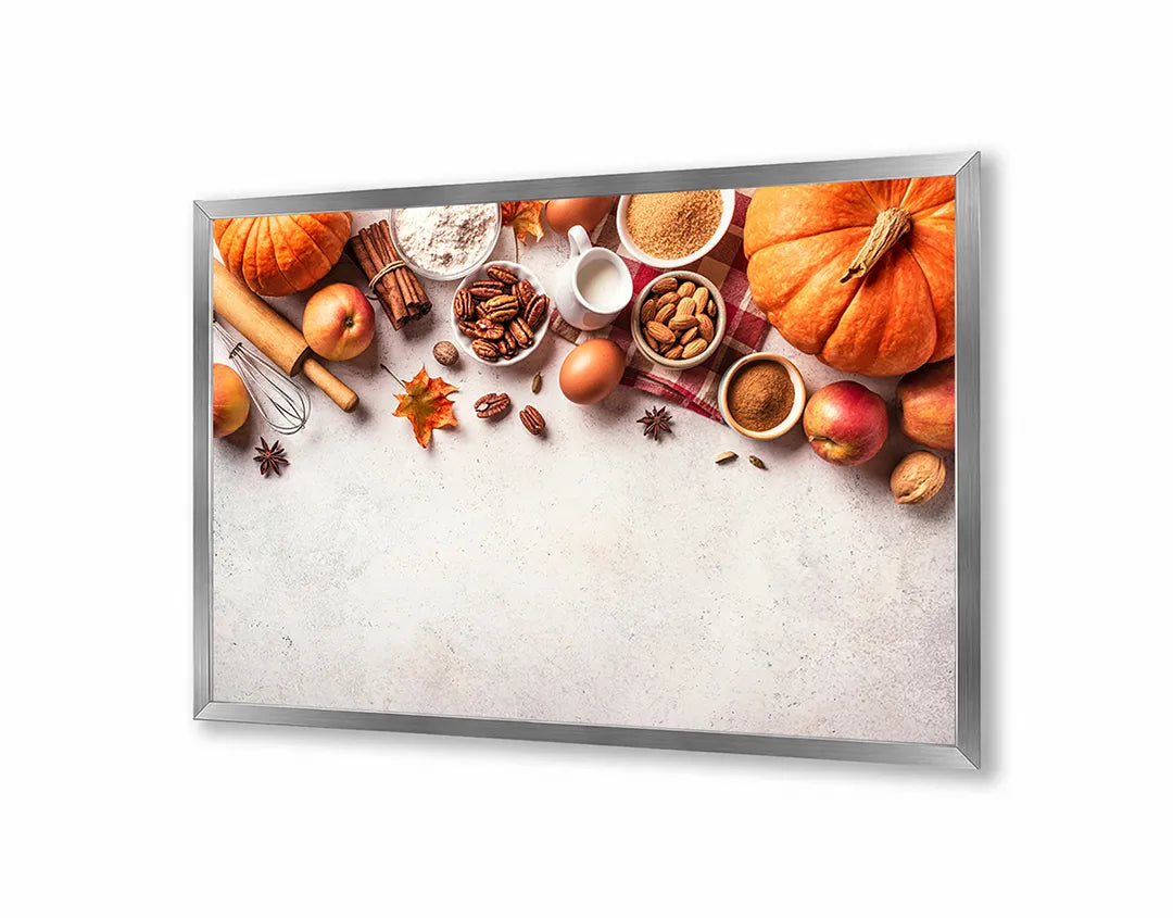 Metall Magnetboard mit hochwertigem Pompoenen und herfstkruiden Design
