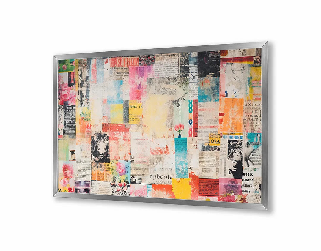 Metall Magnetboard mit hochwertigem Bunte collage abstrakt Design
