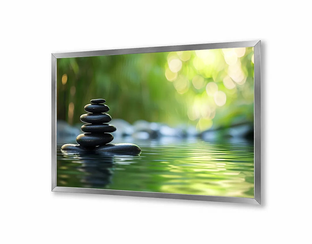 Metall Magnetboard mit hochwertigem Zen Steine balans Wasser Design