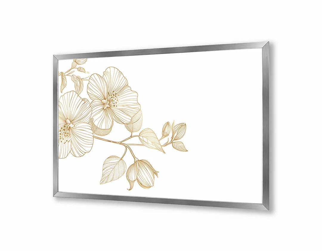 Metall Magnetboard mit hochwertigem Goldene Blumen Ast Design