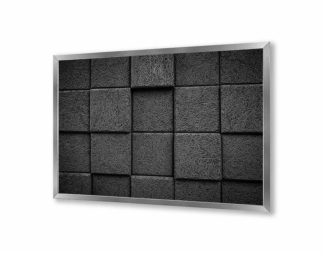 Metall Magnetboard mit hochwertigem Schwarze 3d Blöcke vierkant Design