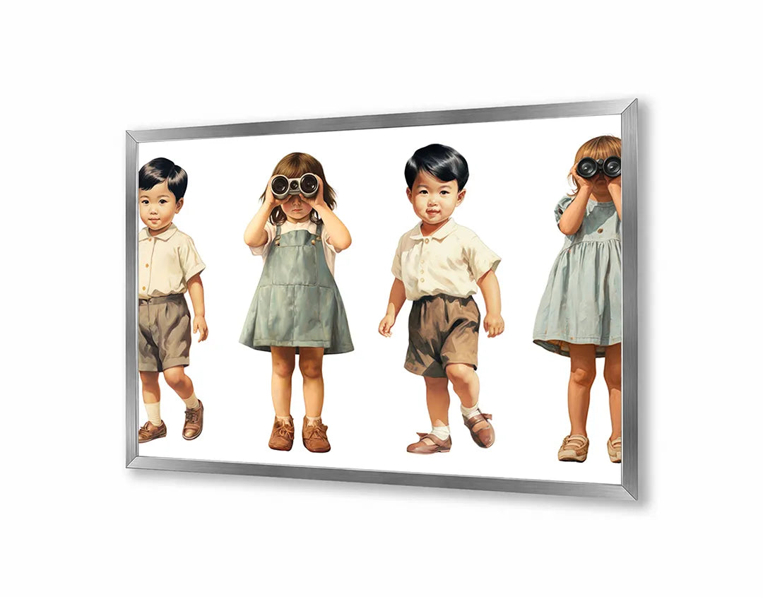 Metall Magnetboard mit hochwertigem Vintage spelende kinderen Design