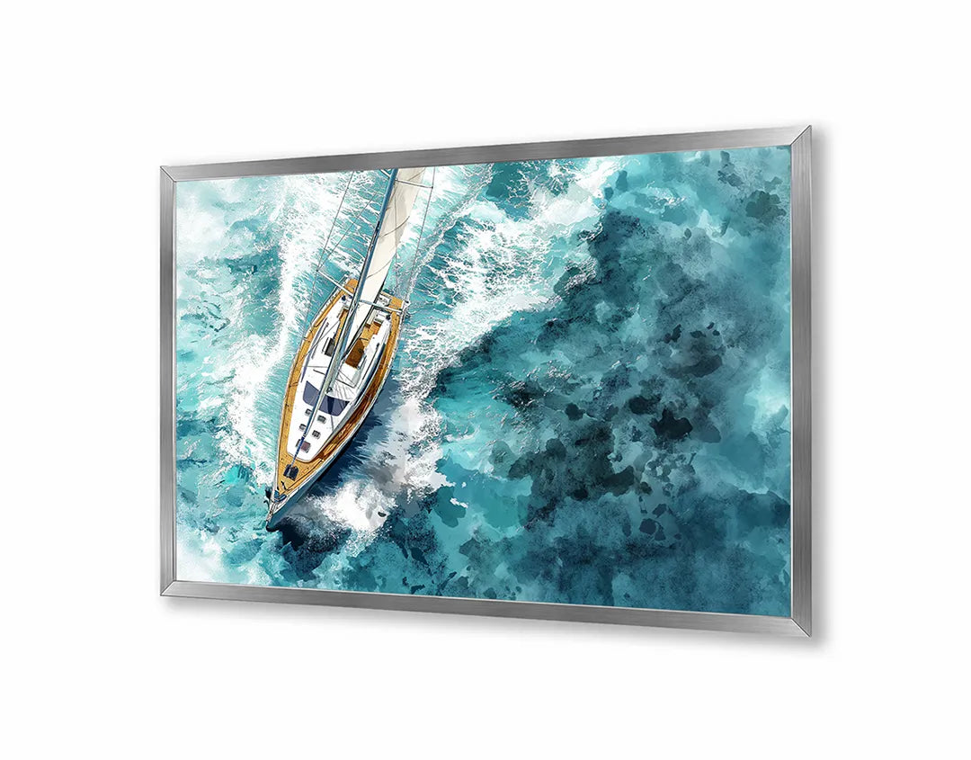 Metall Magnetboard mit hochwertigem Bootje von bovenaf Ozean Design