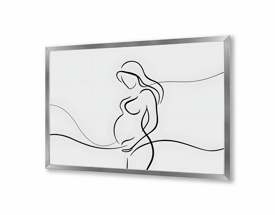 Metall Magnetboard mit hochwertigem Linienzeichnung zwangere Frau Design