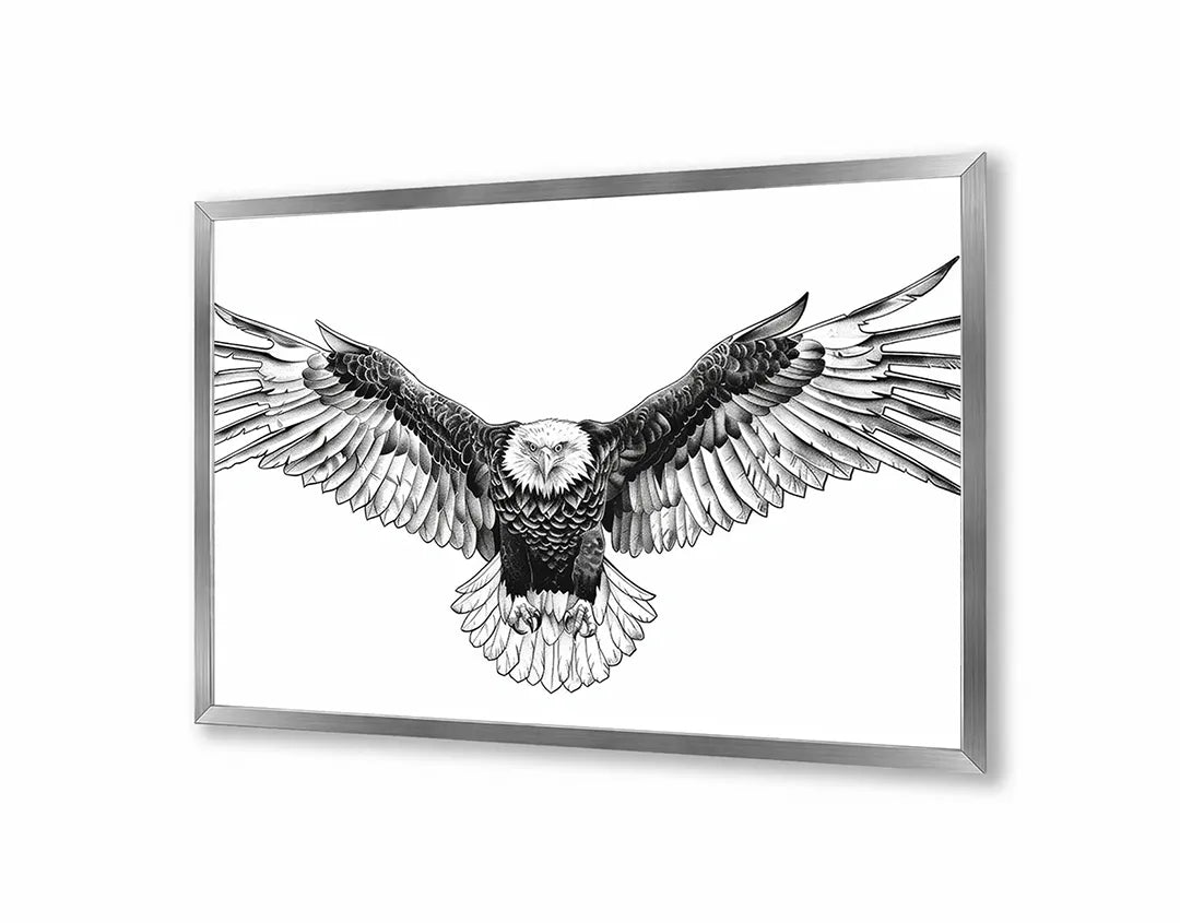 Metall Magnetboard mit hochwertigem Arend vogel schwarz weiß Design