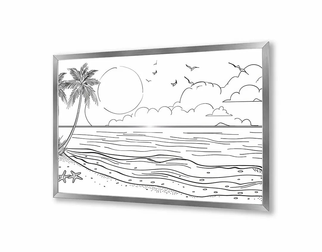Metall Magnetboard mit hochwertigem Kleurplaat Strand Landschaft Design