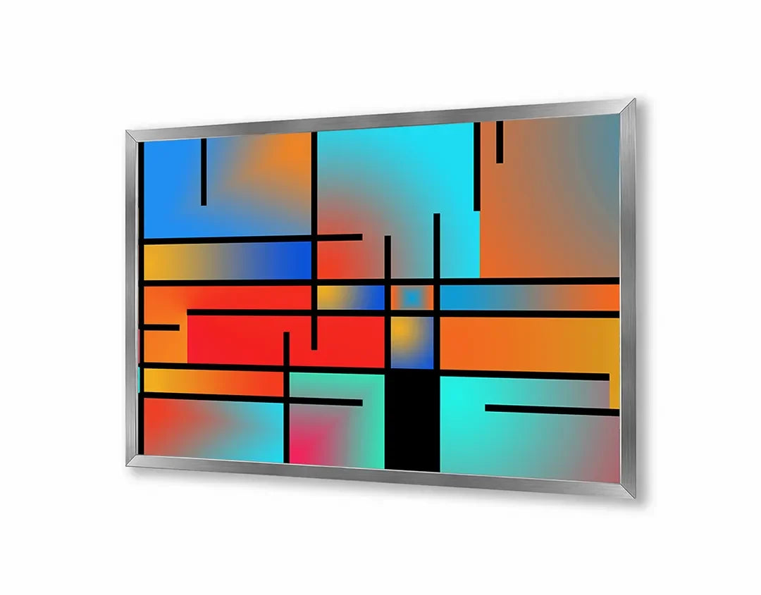 Metall Magnetboard mit hochwertigem Abstrakte Mondriaan Stijl Vlakken Design