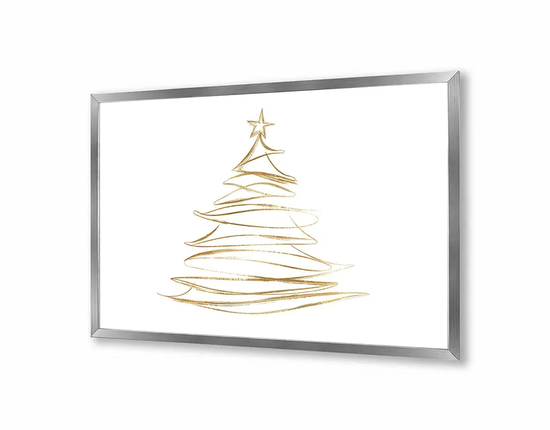 Metall Magnetboard mit hochwertigem Goldene kerstboom Linien Design