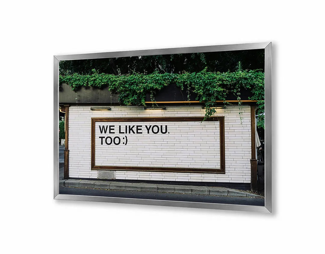 Metall Magnetboard mit hochwertigem We Like You Too Muurtekst Design