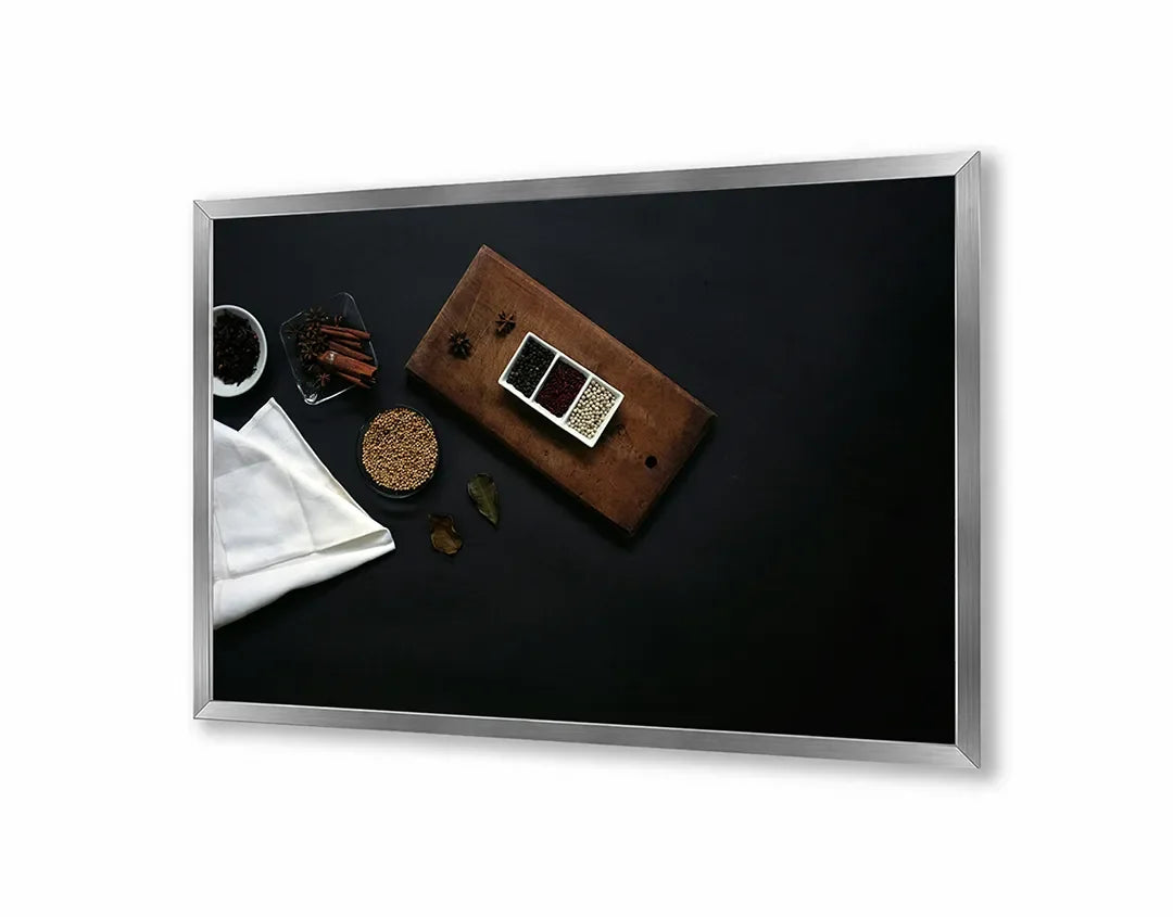 Metall Magnetboard mit hochwertigem Kaffeetassen und Bohnen Holz Design