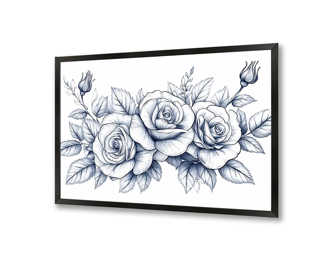 Metall Magnetboard mit hochwertigem Detaillierte Rosen Zeichnung Design