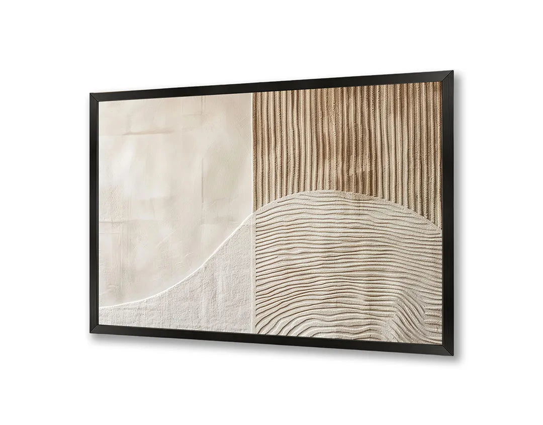 Metall Magnetboard mit hochwertigem Abstrakte Sandwellen beige Design