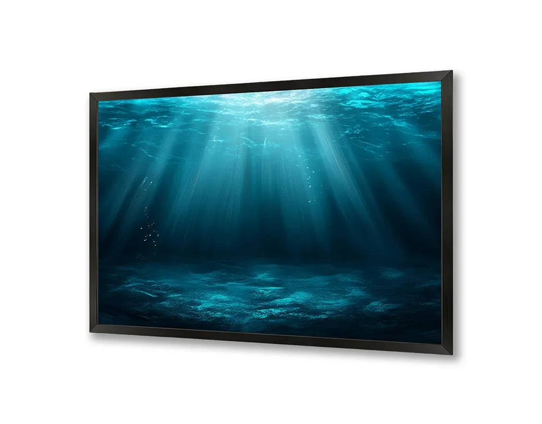 Metall Magnetboard mit hochwertigem Unterwasser mit Lichtstrahlen blau Design