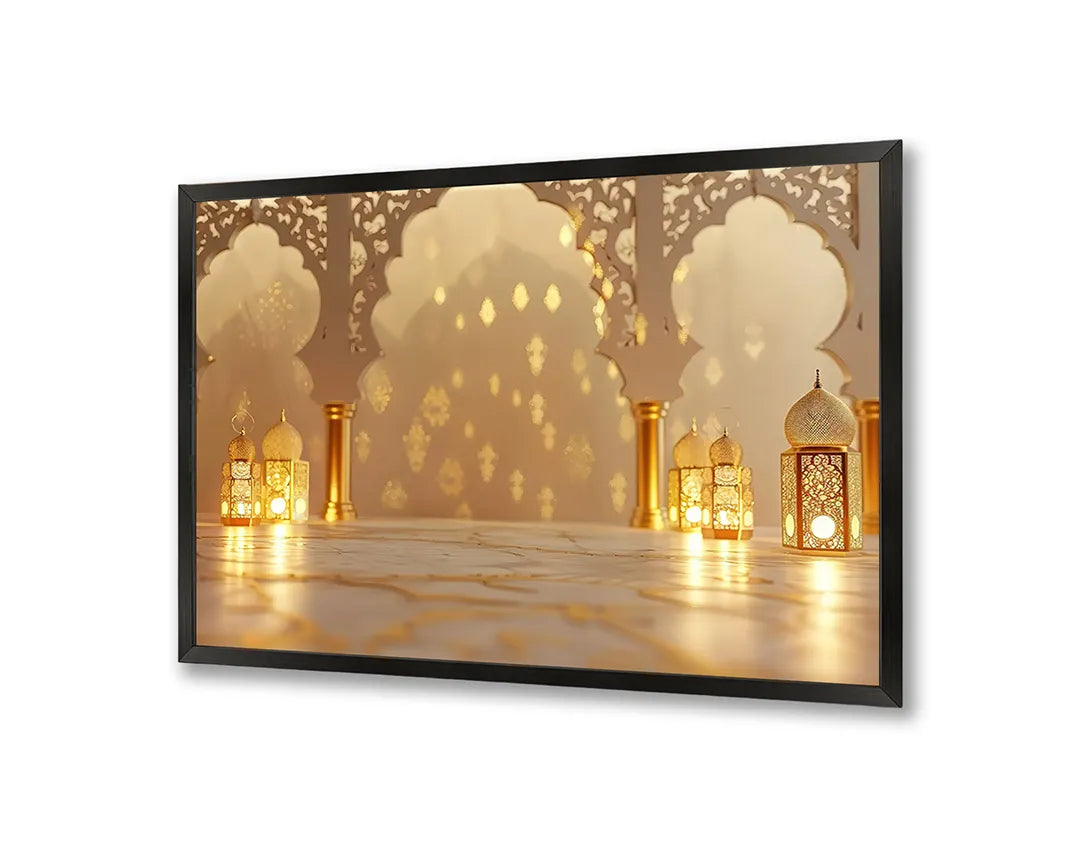 Metall Magnetboard mit hochwertigem Orientalische Palast Interieur Laternen Design