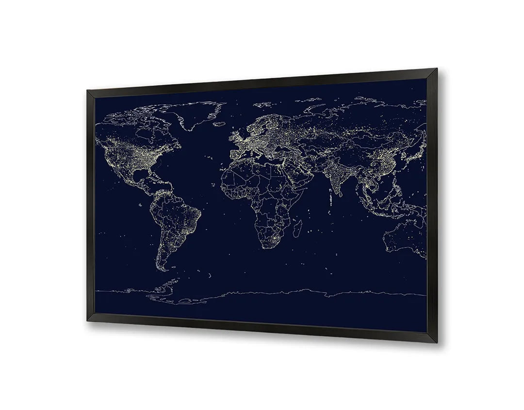 Metall Magnetboard mit hochwertigem Lichtgevende Weltkarte Netwerk Design