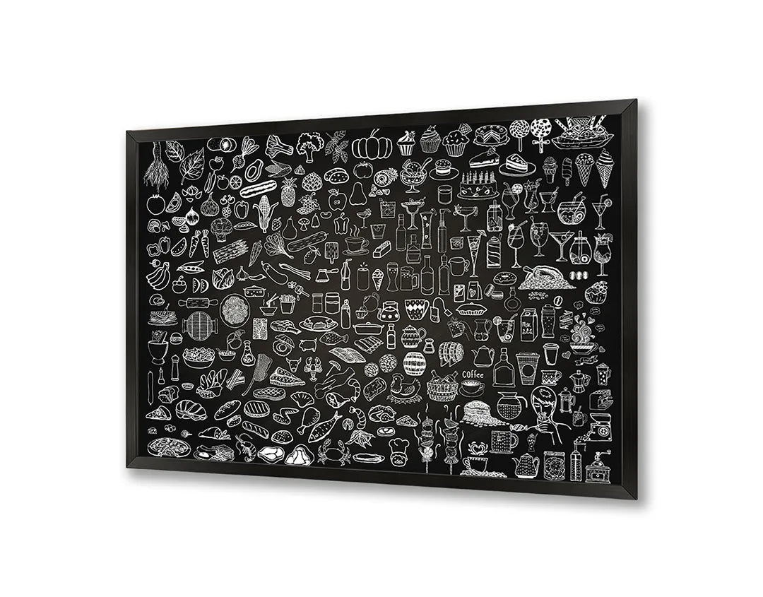 Metall Magnetboard mit hochwertigem Kreidetafel Doodles Von Eten Und Drinken Design