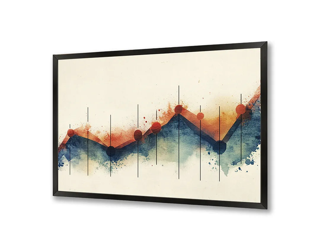 Metall Magnetboard mit hochwertigem Abstrakte Berge Aquarell Design