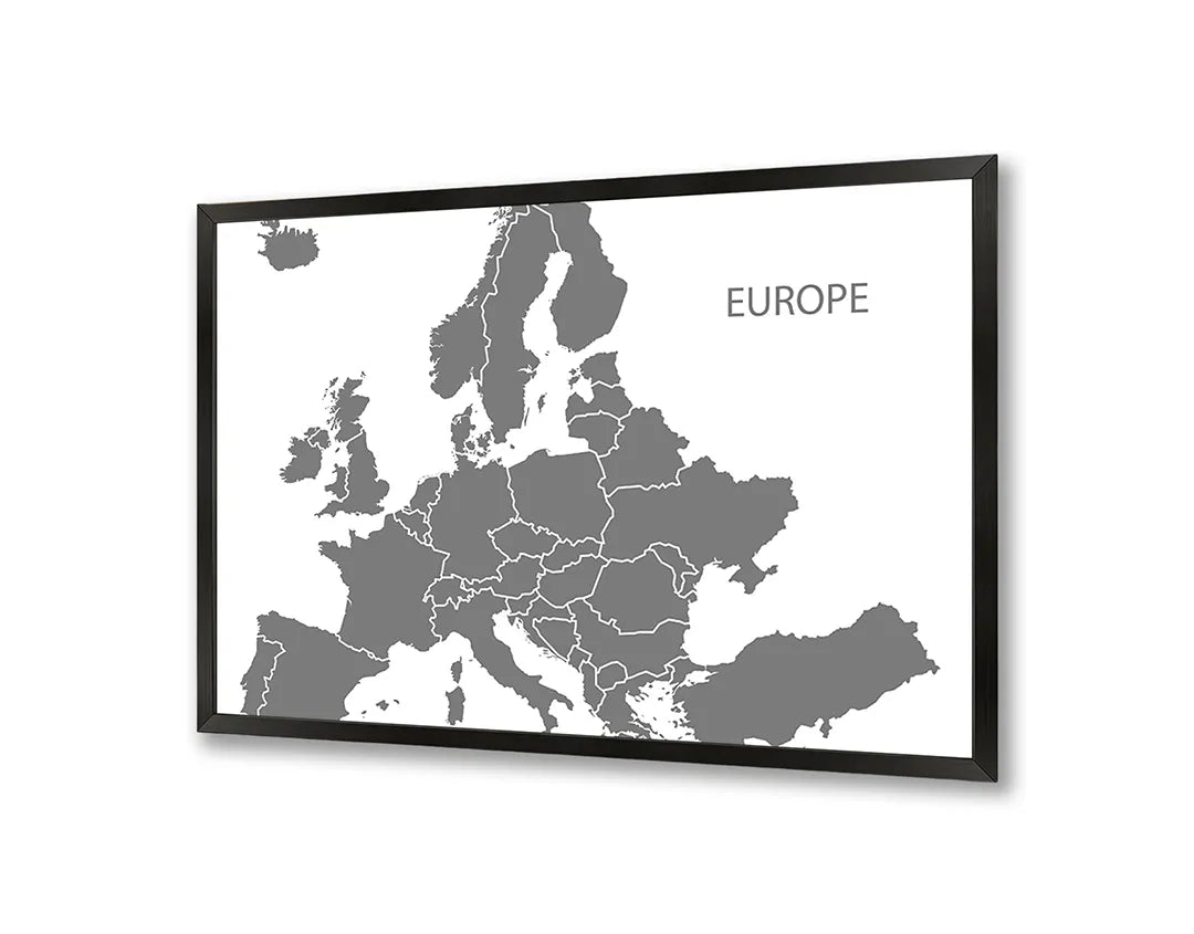 Metall Magnetboard mit hochwertigem Graue Europa Landkarte Design