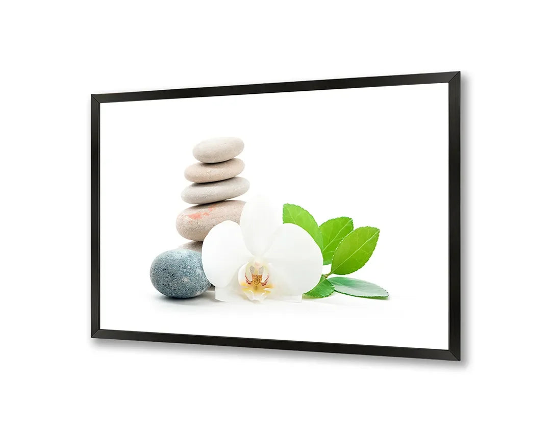 Metall Magnetboard mit hochwertigem Zen Steine Mit Orchidee Und Blad Design