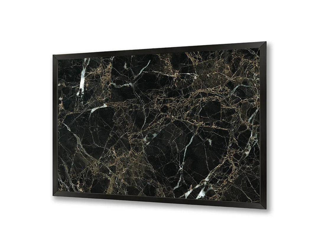 Metall Magnetboard mit hochwertigem Schwarz Marmor Mit Goldene Aderen Design