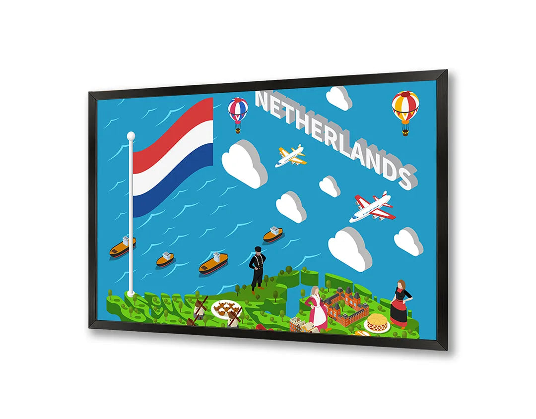 Metall Magnetboard mit hochwertigem Nederlandse Iconen Illustration Design