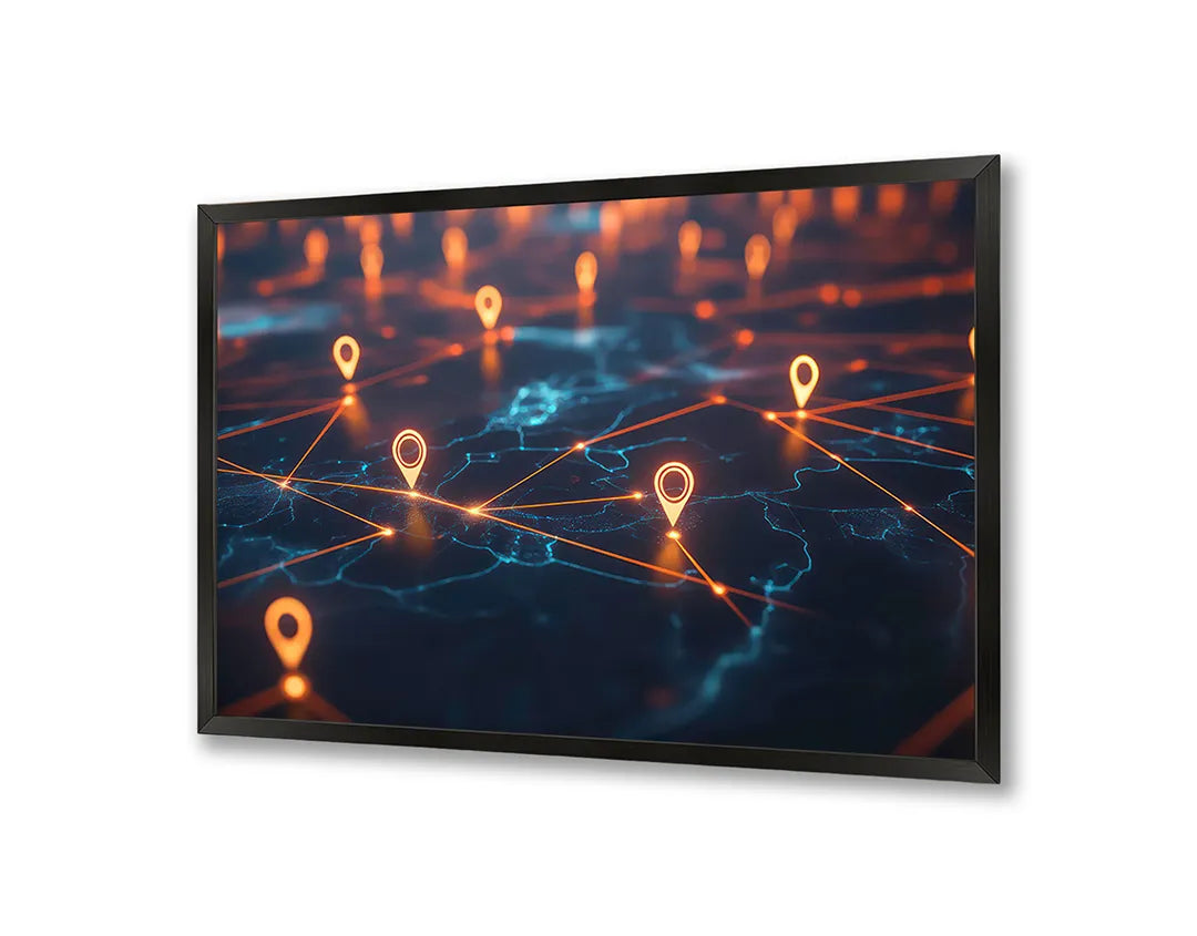 Metall Magnetboard mit hochwertigem Digitale Weltkarte Lichter Design