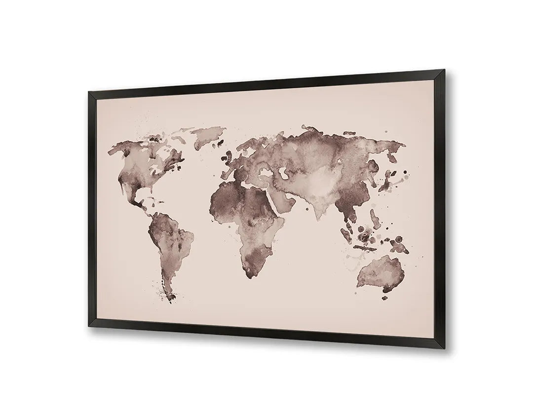Metall Magnetboard mit hochwertigem Rosa Getinte Vintage Weltkarte Design
