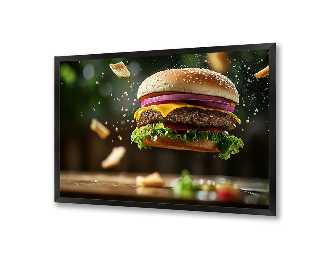 Metall Magnetboard mit hochwertigem Fliegende Hamburger Zutaten Design