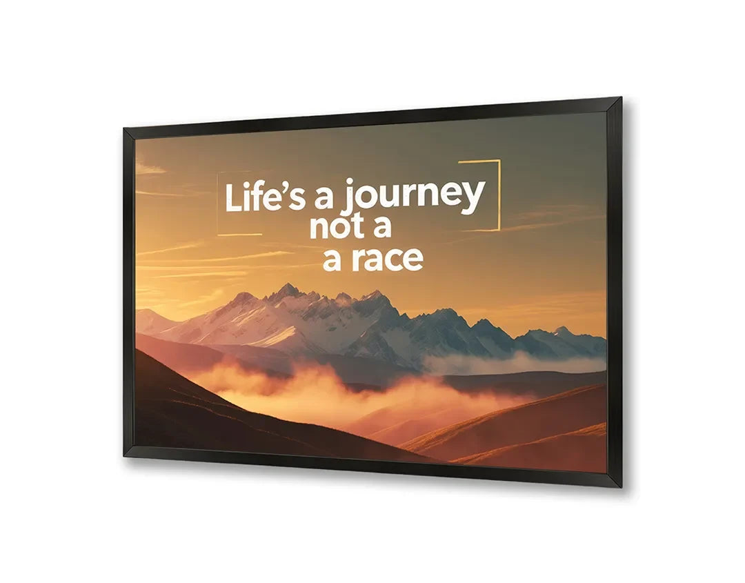 Metall Magnetboard mit hochwertigem Lifes a journey not a race Berge Design
