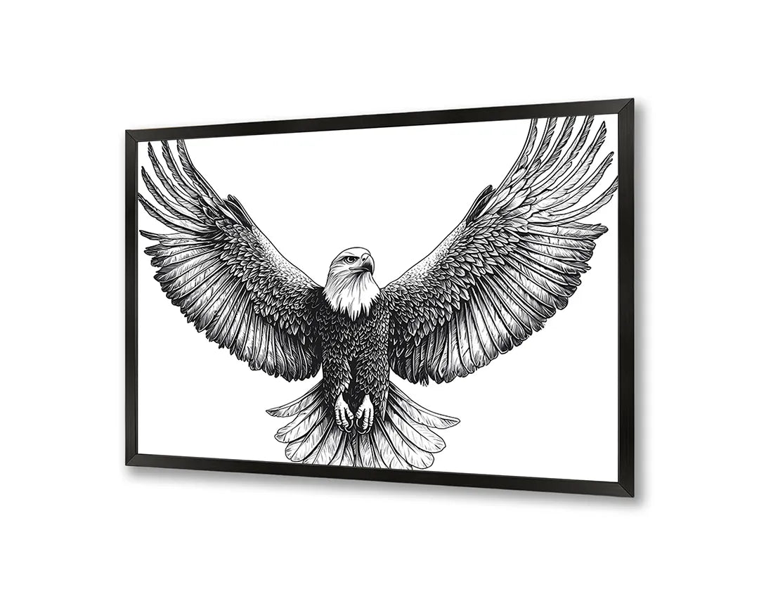 Metall Magnetboard mit hochwertigem Fliegende Adler schwarz weiß Design