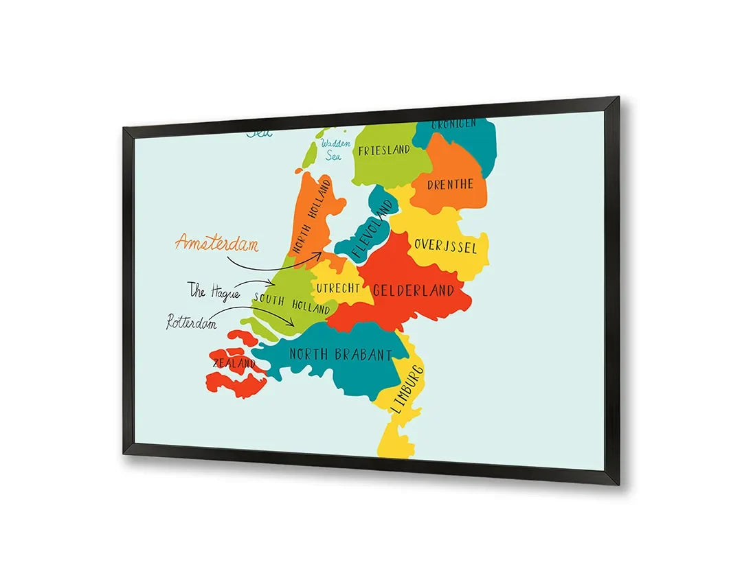 Metall Magnetboard mit hochwertigem Farbige Provinciekaart Von Niederlande Design