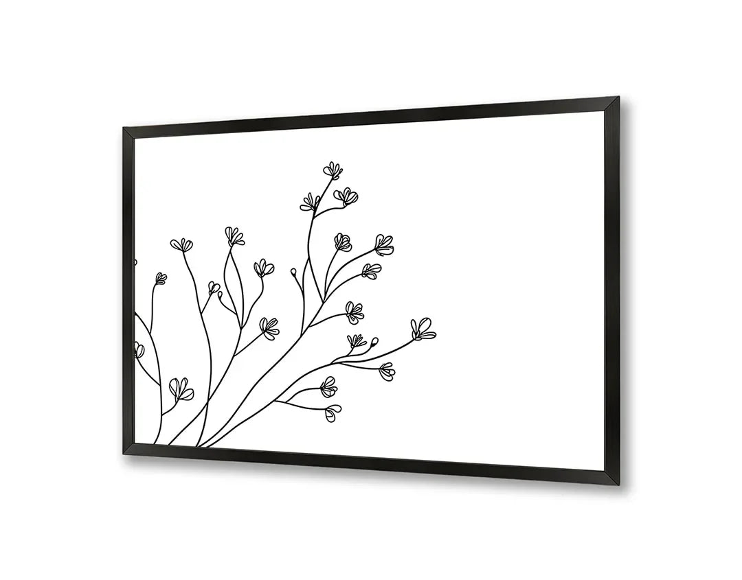 Metall Magnetboard mit hochwertigem Feine Zweige mit Blumen Linienzeichnung Design