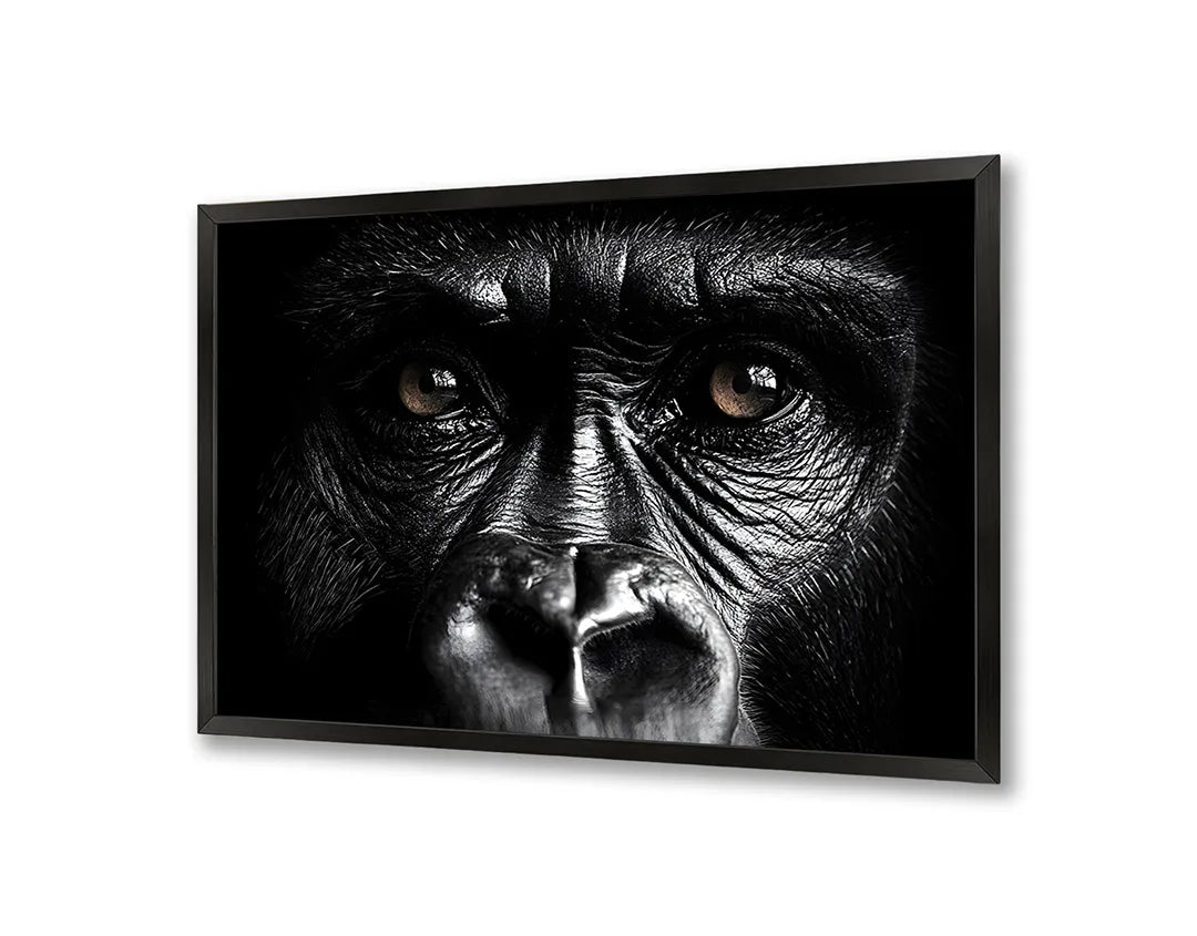 Metall Magnetboard mit hochwertigem Gorilla Gesicht Close Up dunkel Design