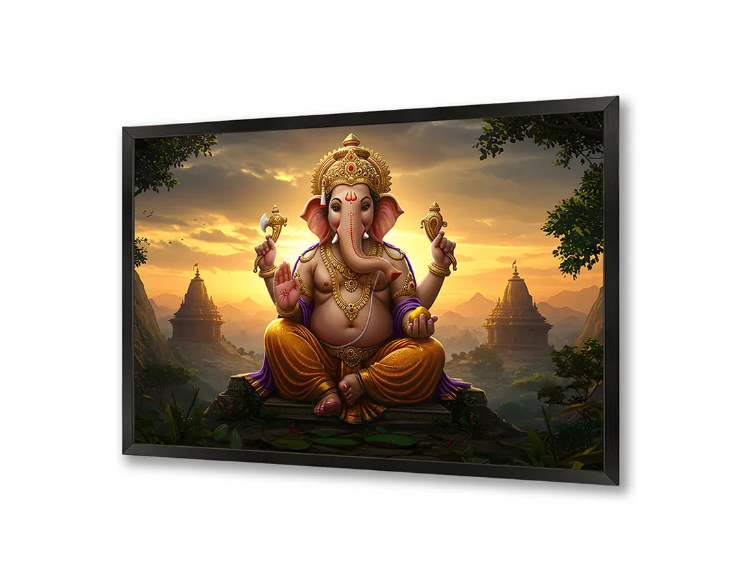 Metall Magnetboard mit hochwertigem Ganesha Gottheit Licht Design