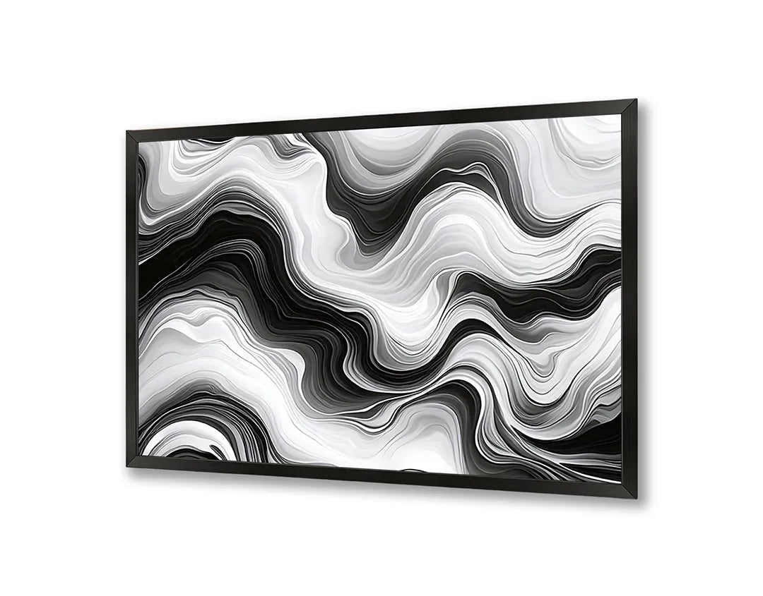 Metall Magnetboard mit hochwertigem Schwarz weiß abstrakte golven Flüssigkeit Design