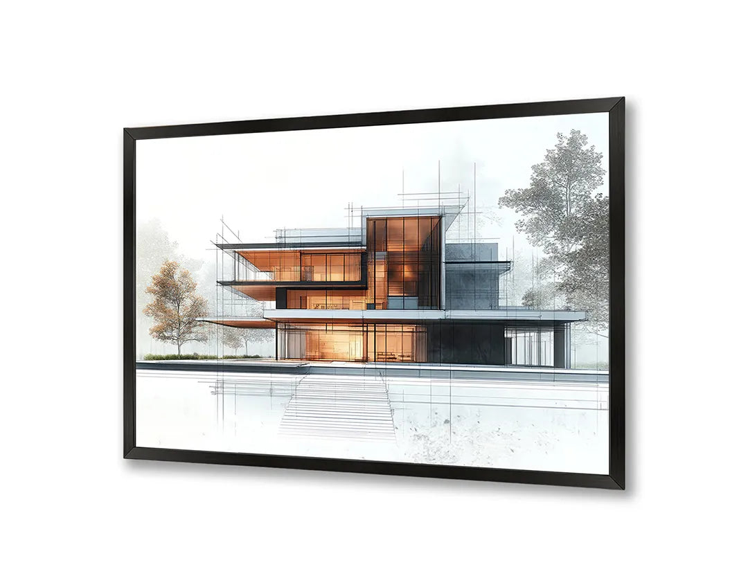 Metall Magnetboard mit hochwertigem Modern Haus Architektur Ufer Design