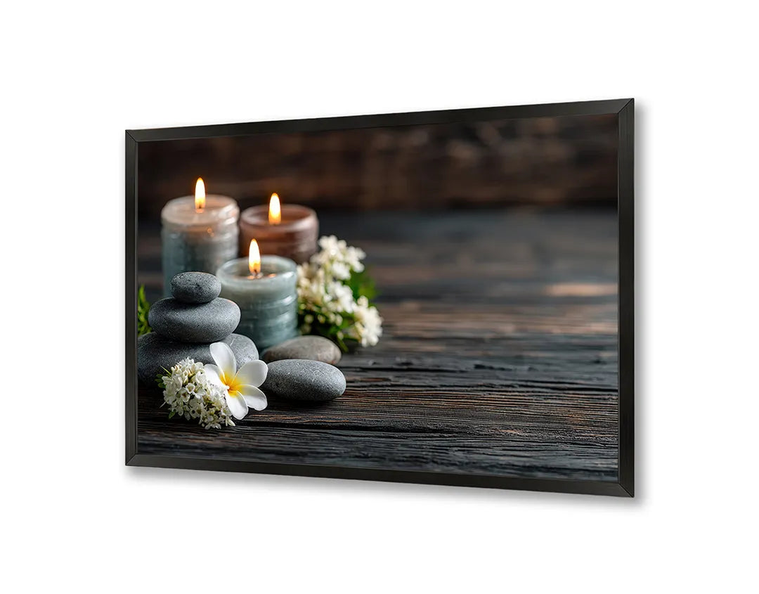 Metall Magnetboard mit hochwertigem Spa Steine Kerzen Orchidee Design
